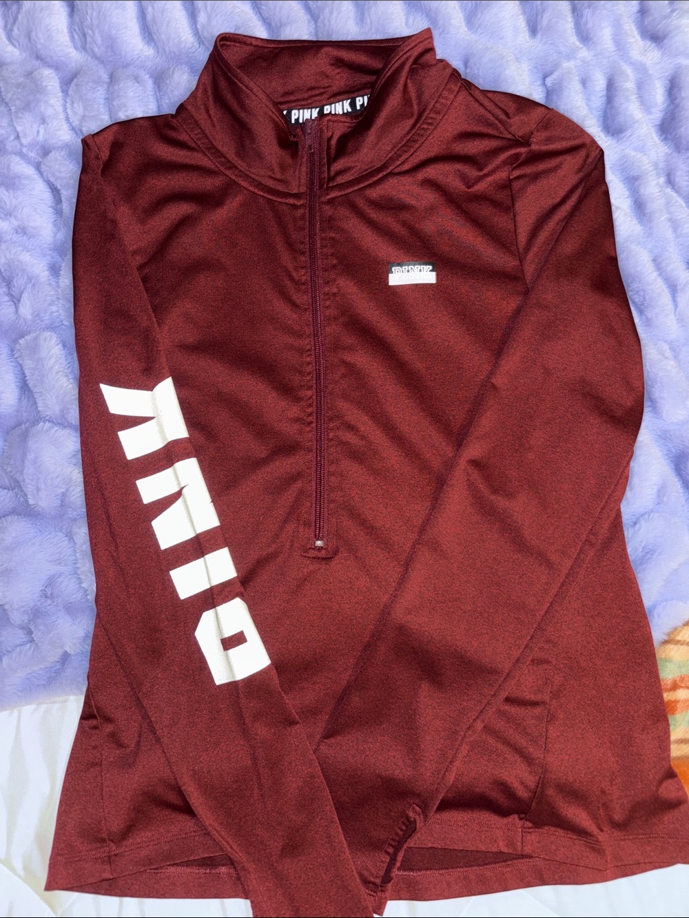 PINK Victoria's Secret Maroon Half-Zip Pullover